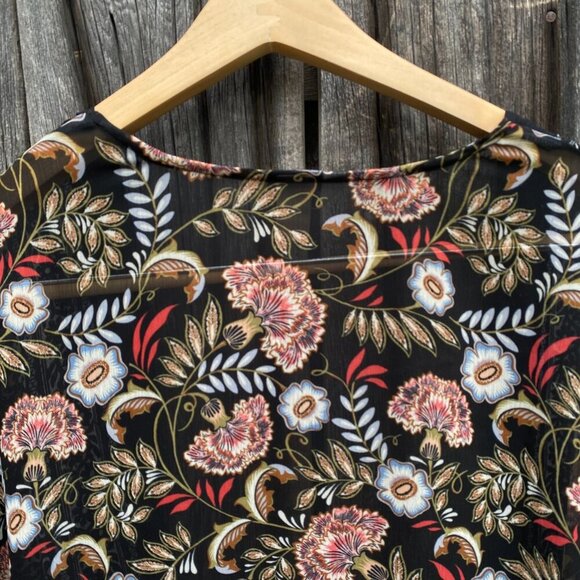 Christopher & Banks Kimono Style Floral Print Lightweight Fabric Top Size L - Picture 4 of 11